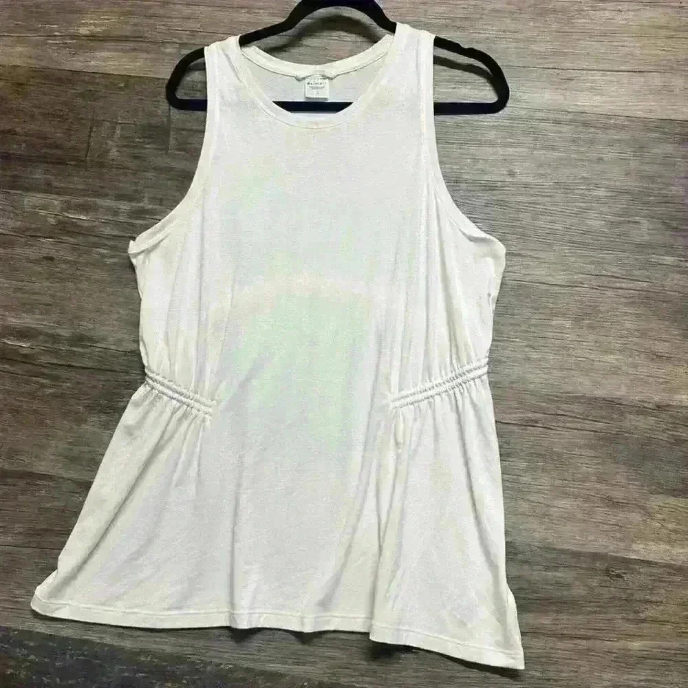 Athleta White Scoop Neck Tank Top Size XL